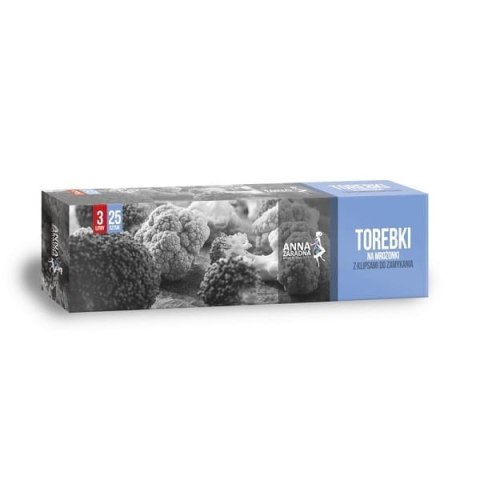Torebki na mrożonki 3L 25szt z klipsami box ANNA ZARADNA Torebki na mrożonki 3L 25szt z klipsami box ANNA ZARADNA