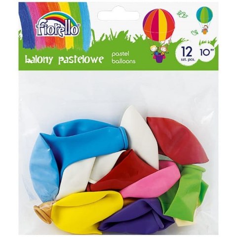 Balony Fiorello 10" mix metalik 12szt.