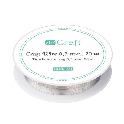 Drucik metalowy 0,3 MM, 20 M - Srebrny Drucik metalowy 0,3 MM, 20 M - Srebrny