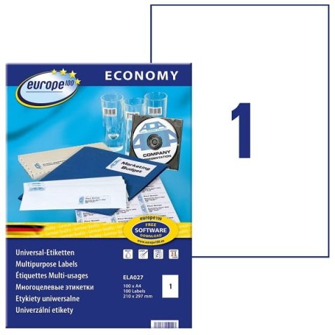 Etykiety Avery Zweckform Eco 210x297mm (100ark) Etykiety Avery Zweckform Eco 210x297mm (100ark)