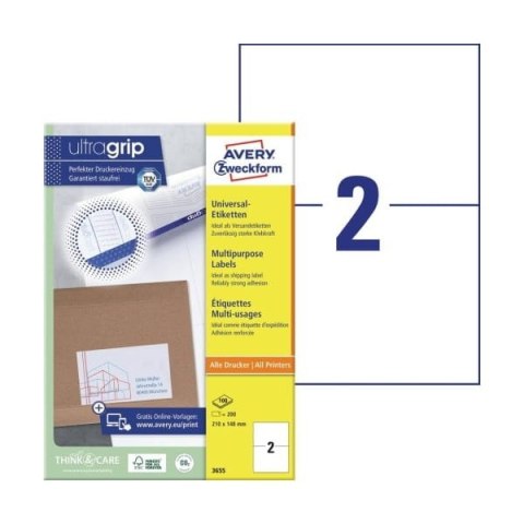 Etykiety Avery Zweckform uniwersalne 210x148mm Etykiety Avery Zweckform uniwersalne 210x148mm