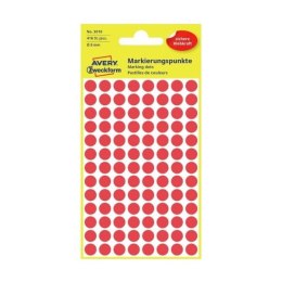 Etykiety Avery kropki fi8/416szt czerwone 1421370