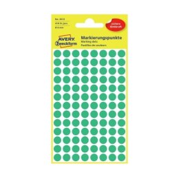 Etykiety Avery kropki fi8/416szt zielone 1429540