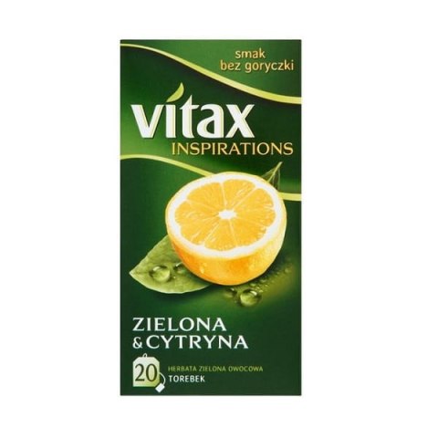 Herbata VITAX Inspirations zielona z cytryną 20x2g Herbata VITAX Inspirations zielona z cytryną 20x2g