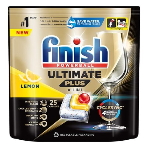 Kapsułki do zmywarki FINISH ULTIMATE Plu Lemon 25x