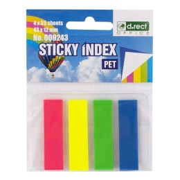 Zakładki index D.Rect PET 12x43mm/4x35 NEON