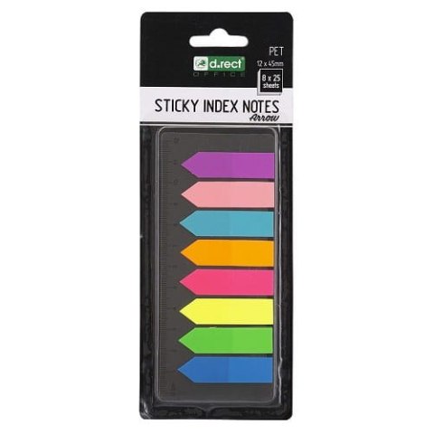 Zakładki index D.Rect PET 12x45mm/8x25 STRZAŁK Zakładki index D.Rect PET 12x45mm/8x25 STRZAŁK