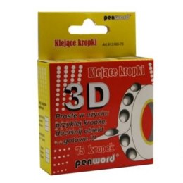 Klejące kropki 3D 1,5mm bezbarwne 75szt