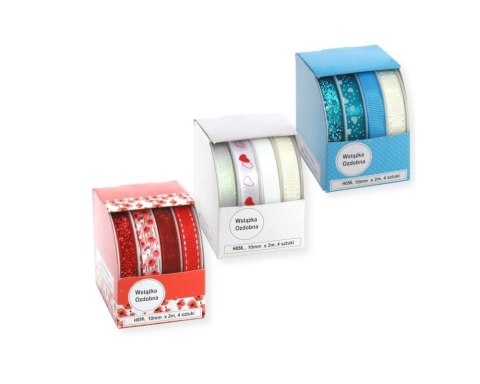 Wstążka ozdobna 10mm/2mb. 4szt. H056 Wstążka ozdobna 10mm/2mb. 4szt. H056