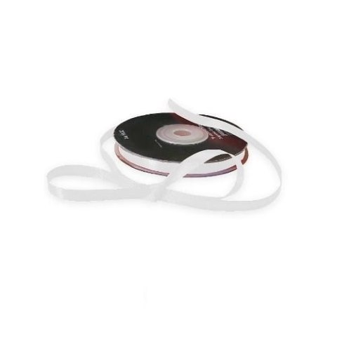 Wstążka satynowa 6mm/25mb biała 1001 Wstążka satynowa 6mm/25mb biała 1001