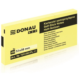 Bloczek samoprzylepny DONAU 38x51 mm żółty