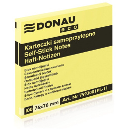 Bloczek samoprzylepny DONAU 76x76 mm żółty