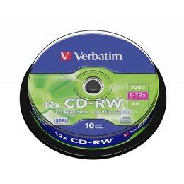 CD-RW VERBATIM 700MBx12 HighSpeed Cake 10 - na szt