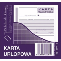 Karta urlopowa 2/3 A6 offsetowa